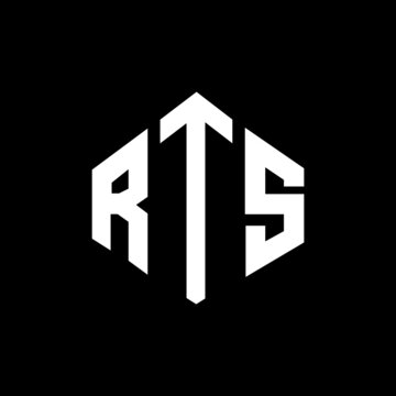 RTS letter logo design with polygon shape. RTS polygon and cube shape logo design. RTS hexagon vector logo template white and black colors. RTS monogram, business and real estate logo.