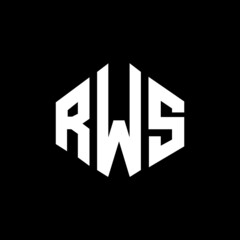 RWS letter logo design with polygon shape. RWS polygon and cube shape logo design. RWS hexagon vector logo template white and black colors. RWS monogram, business and real estate logo.