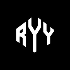 RYY letter logo design with polygon shape. RYY polygon and cube shape logo design. RYY hexagon vector logo template white and black colors. RYY monogram, business and real estate logo.