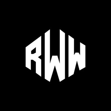 RWW letter logo design with polygon shape. RWW polygon and cube shape logo design. RWW hexagon vector logo template white and black colors. RWW monogram, business and real estate logo.
