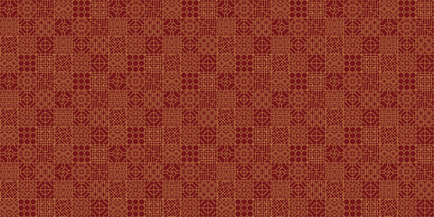 Chinese lattice window background. Seamless pattern. Vector. 中国の格子窓のパターン