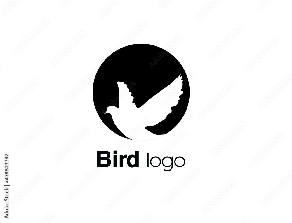 Poster abstract bird logo design