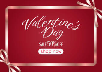 happy valentine's day banner design for website vector
