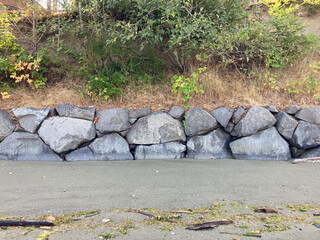 Boulder Retaining Wall  © SanLyn