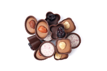 Sweet chocolate candies isolated on white background