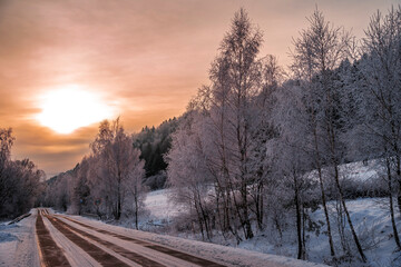 Mroźny poranek  w Beskidzie Niskim © Piotr Gaborek 