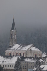 Mystic snowy chruch in Germany