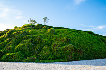 Doha, Qatar - December 17. 2021.Katara Green Hills - park in Qatar.
