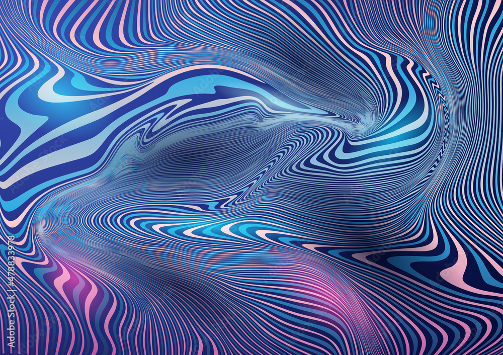 Poster abstract swirl colorful marble texture in violet and blue color. 3d plastic map relief background