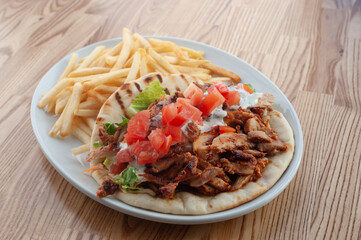 Pita wrap with fries