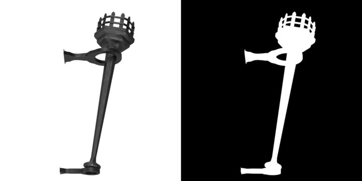 3D Rendering Illustration Of A Dungeon Iron Torch