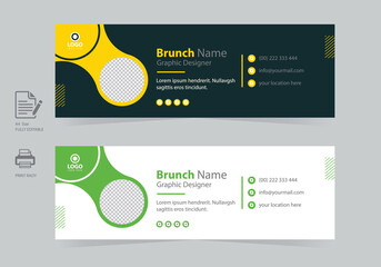 Creative and Minimalist Email Signature Design Template Or Social Media Cover Design