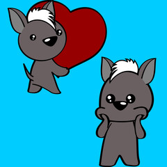 cute kawaii xoloitzcuintle mexican dog cartoon in vector format very easy to edit