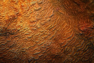 Organic texture of the hard Ringed plated coral . (Pachyseris speciosa).Abstract brown organic background.
