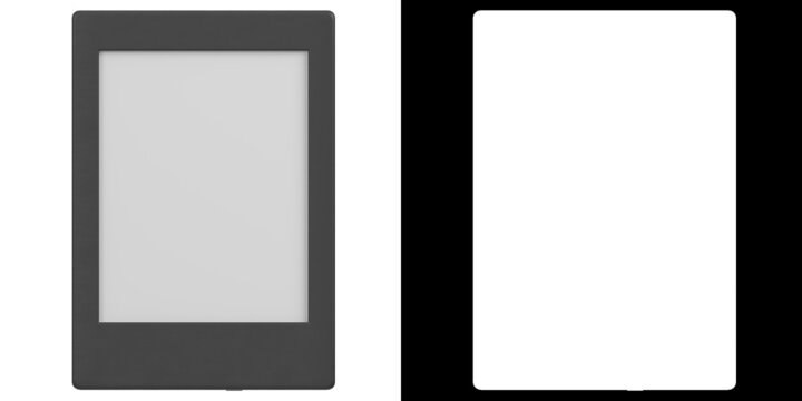 3D rendering illustration of a ebook reader