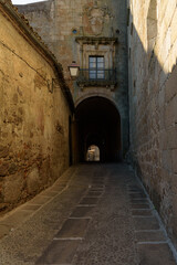 Fototapeta na wymiar Palace of the Marquis of Mirabel in the old town of Plasencia, Caceres, Extremadura, Spain