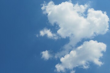 Beautiful heart shape cloud in blue sky, natural background