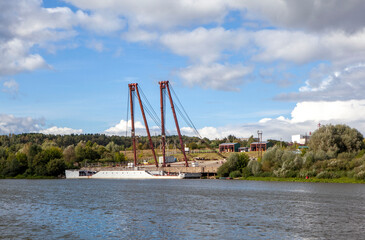 Cargo port of Kaluga. Berth of KTZ. Walk along the Oka on the "Ivan Tsipulin" motor ship. Kaluga. Russia