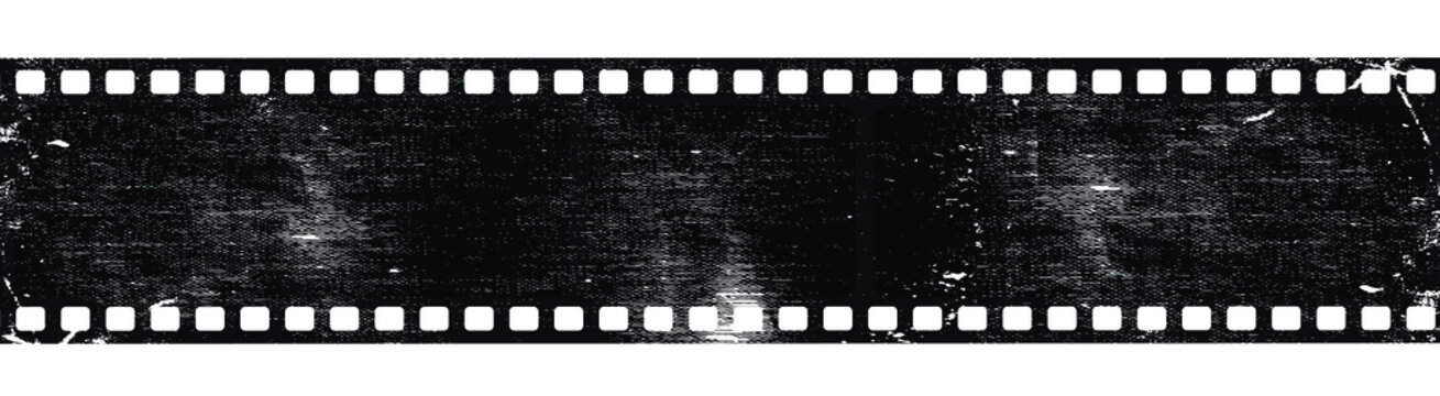 Grunge film strip. Old retro cinema movie strip. Video recording. Vector illustration.