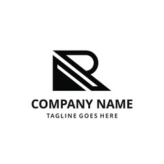 Illustration abstract modern creative initials R sign geometric logo design template