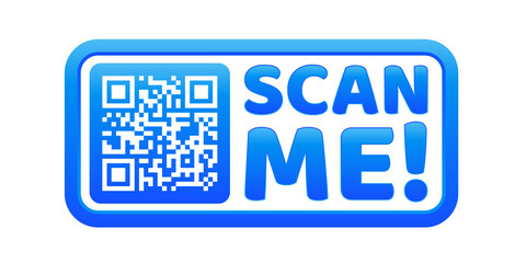 QR code for smartphone. Inscription scan me with smartphone icon. Qr code for payment. Vector illustration.