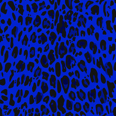 Seamless pattern royal blue leopard print - 478843394