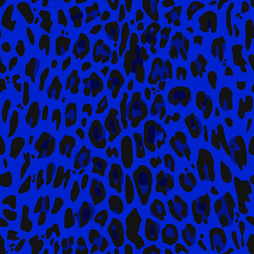 Seamless pattern royal blue leopard print