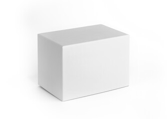 White paper box isolated on white background. Box mockup design.