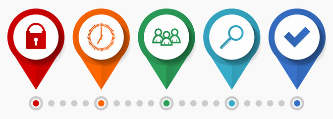 Web and internet concept vector icon set, flat design pointers, infographic template