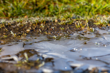 Gefrorenes Regenwasser 