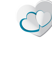 Valentine's day concept background, paper hearts. Vector. Cute love sale banner or greeting card