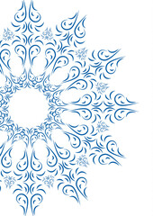 Fototapeta na wymiar Luxury mandala background. Decorative round ornament. Oriental design. Yoga logos. Snowflake. Vector
