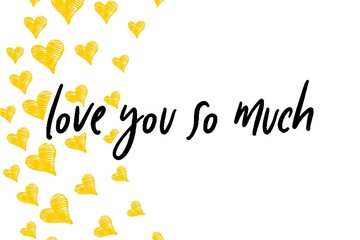 Fototapeta premium Valentine's day gift cart with love you so much text. Love related items. Home decoration printable.