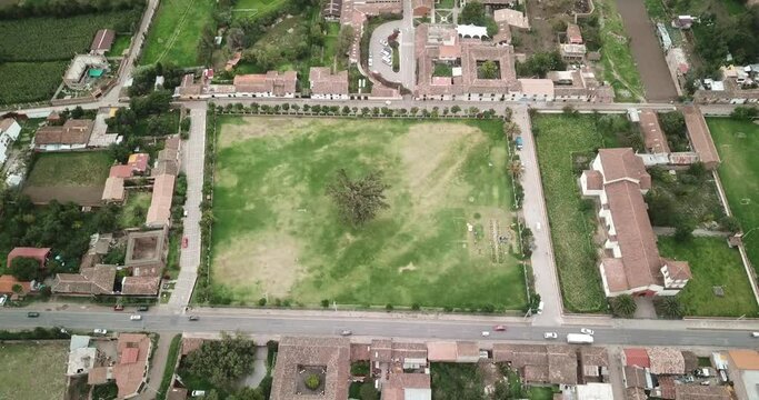 View of agriculture structure made by Inca culture in Yucay. Town in the Sacred Valley in the Peruvian Andes.