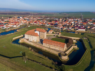 Aerial view of the Heldrungen fortress in Germany