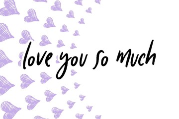 Obraz premium Valentine's day gift cart with love you so much text. Love related items. Home decoration printable.