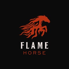 Flame horse logo icon design vector illustration