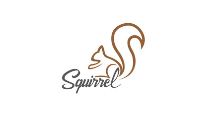 creative squirrel doodle logo vector symbol