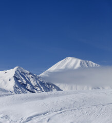 Fototapeta na wymiar Winter mountains, ski resort
