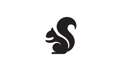 creative black squirrel logo vector symbol - obrazy, fototapety, plakaty