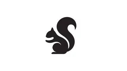 Fotobehang creative black squirrel logo vector symbol © abrastack