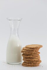 milk bottle and cookies,