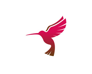 Fototapeta premium Creative Red Hummingbird Logo Vector Symbol Icon Sign Illustration
