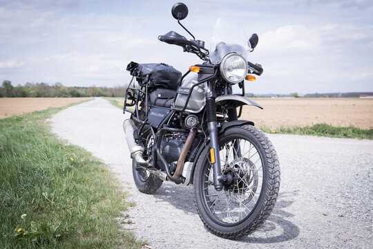 Royal Enfield Himalayan motorcycle on the road