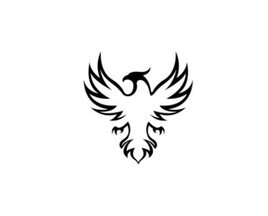 creative black phoenix logo vector symbol illustration