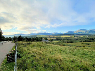 A view of the Scotland Countryside at Glencoe Mountain in the summer