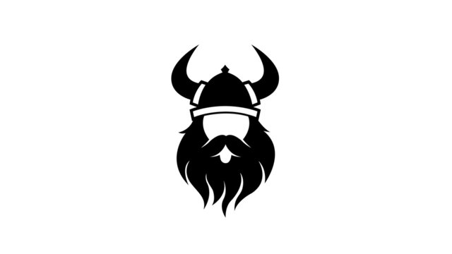 Creative Warrior Viking Helmet Head Logo Design Symbol Vector Illustration