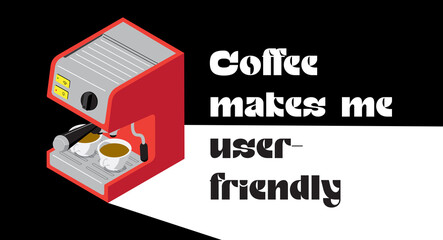 Coffee quotes design. Use it for package, card or media advertisement creation. Vector illustration.