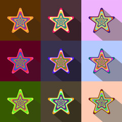 vector background colorful star set