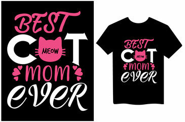 Cat mom t-shirt design vector Illustration
